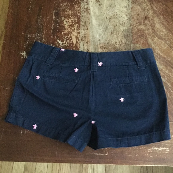 NWT J. Crew 3" Chino Turtle Critter Short Embroidered Navy Pink - Size 4 - Picture 5 of 11